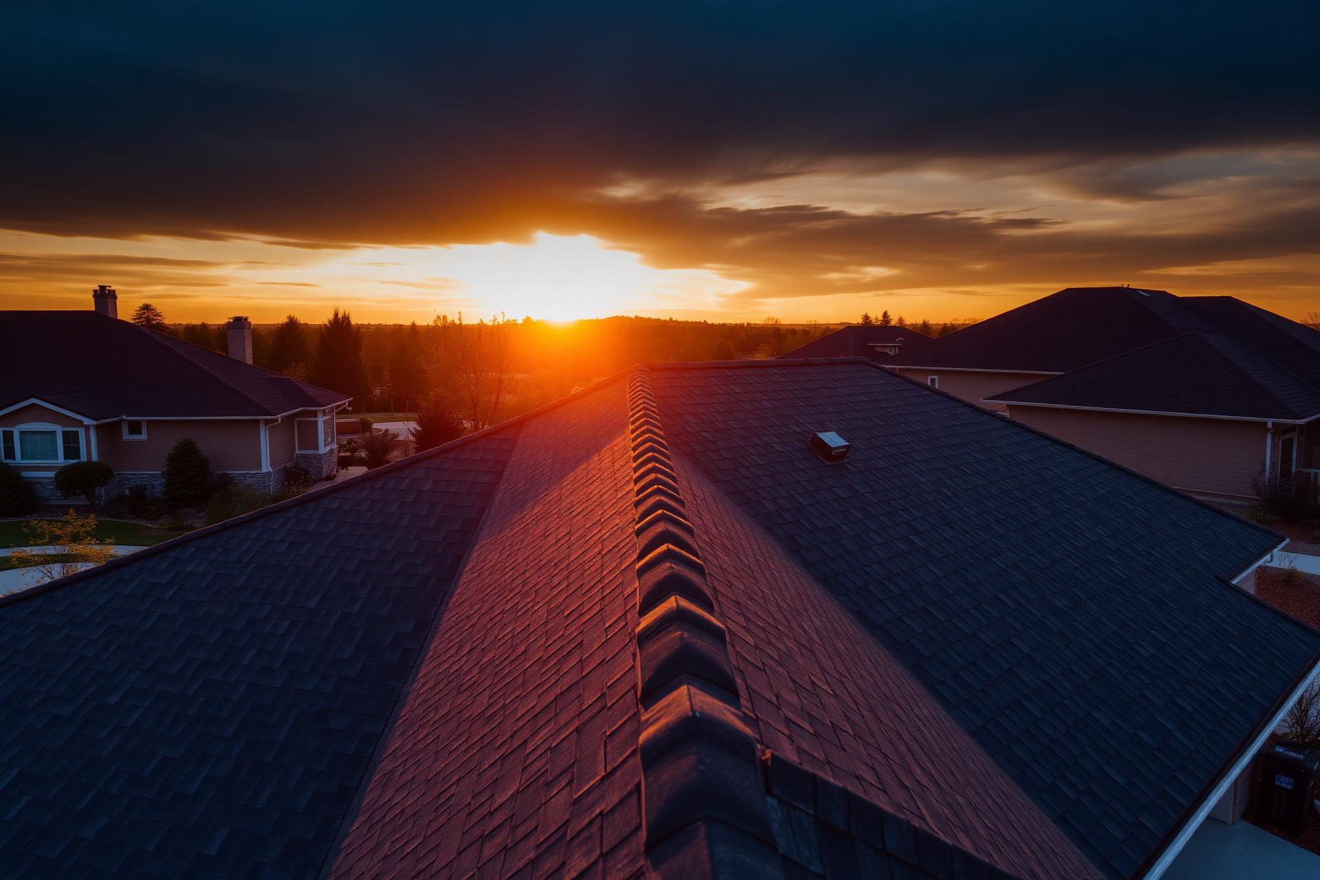 Roof at sunset in Charlotte, NC